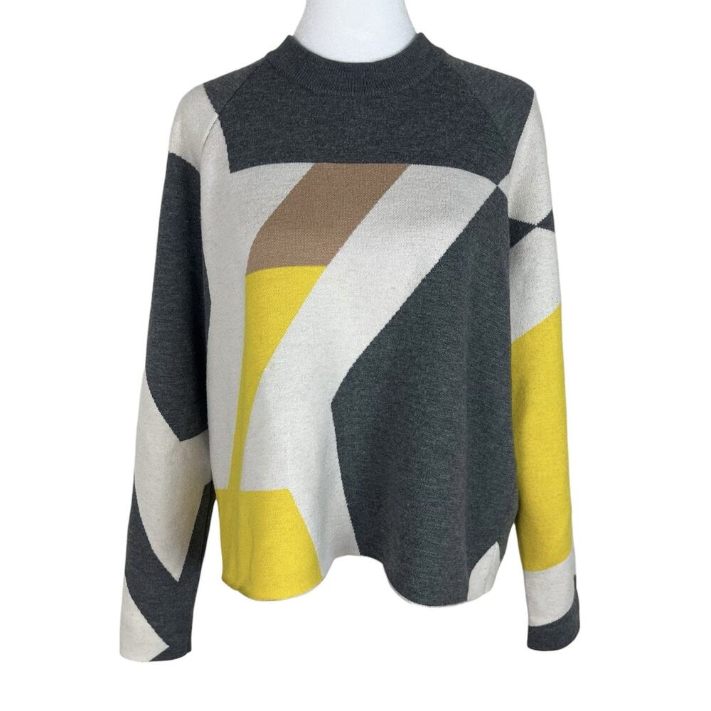 Rag & Bone Wool Blend Geometric Colorblock Abstract Sweater Modern Knit Sz Small - Picture 2 of 7